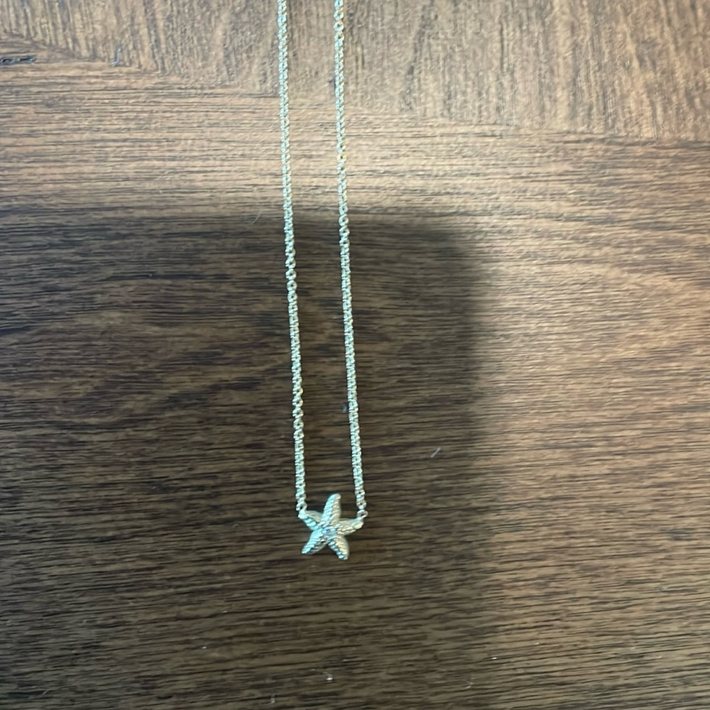 Dainty starfish 14k gold necklace